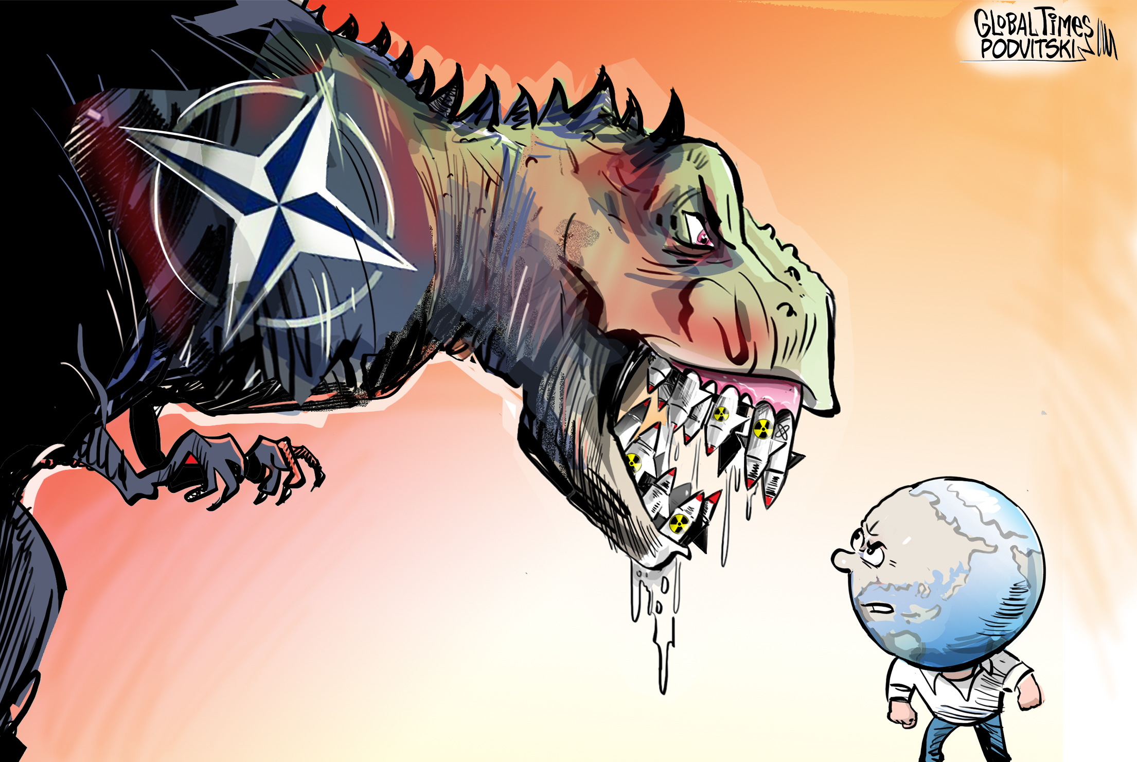 Insatiable thirst for war. Cartoon: Vitaly Podvitski