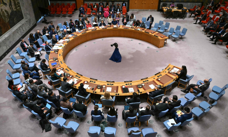 An overall view as the UN Security Council holds a meeting on the situation in the Middle East at UN headquarters on June 10, 2024 in New York. Photo: VCG