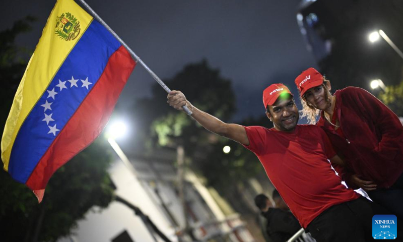 Venezuelan President Nicolas Maduro's supporters are pictured in Caracas,<strong></strong> Venezuela, July 28, 2024. Photo: Xinhua