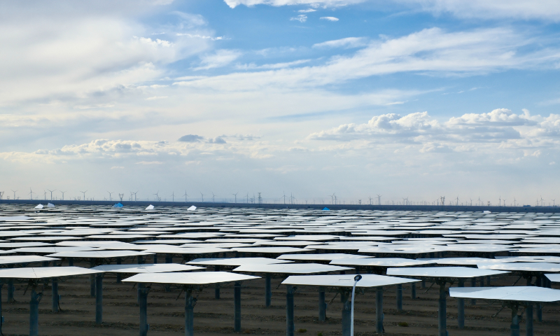 Photo taken on June 21, 2024 shows the Hami Solar Thermal Power Plant in Hami, Northwest China’s Xinjiang Uygur Autonomous Region. Photo: Zhang Yiyi/GT