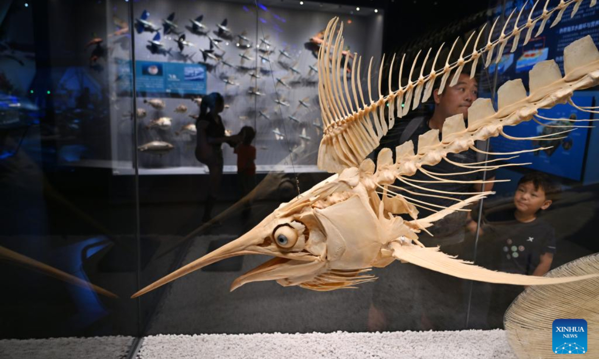 People visit the National Maritime Museum of China in Tianjin, north China, June 28, 2024. The National Maritime Museum of China is located in Tianjin Binhai New Area, covering an area of 15 hectares. As the summer vacation approaches, the number of visitors to the museum has increased. (Photo: Xinhua)