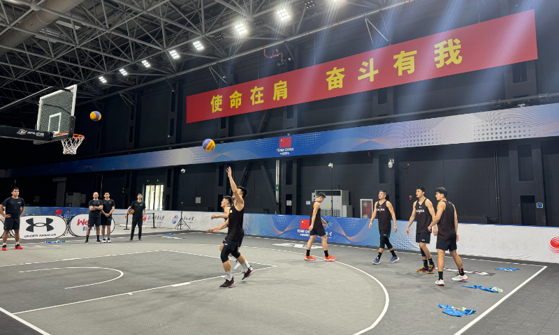 China's men's national 3x3 basketball team at their training camp Photo: Global Times