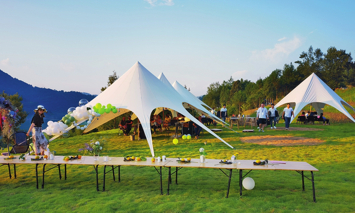 A view of a wild camping base in Qiaotou town, Shizhu Tujia autonomous county Photo: Courtesy of China Rural Revitalization magazine