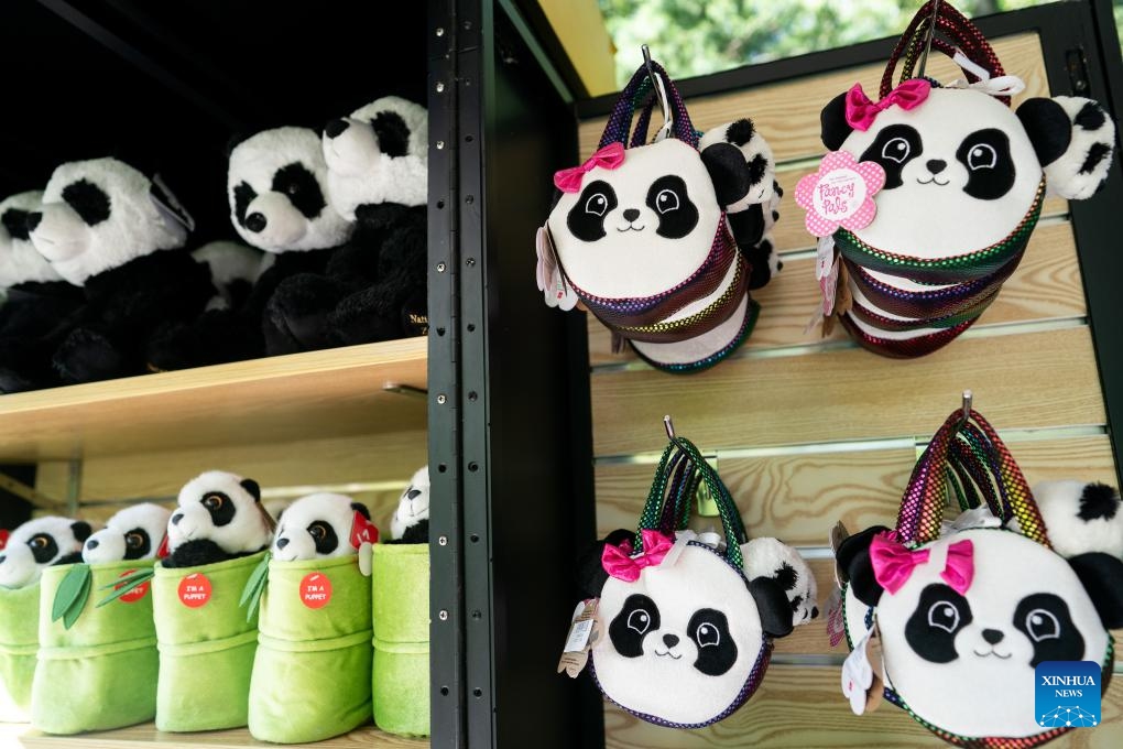 Souvenirs themed with giant pandas are seen at Smithsonian's National Zoo in Washington, D.C., the United States, on May 29, 2024. The National Zoo in Washington, D.C., announced Wednesday it will receive two giant panda cubs, one male and one female, from China by the end of the year.(Photo: Xinhua)