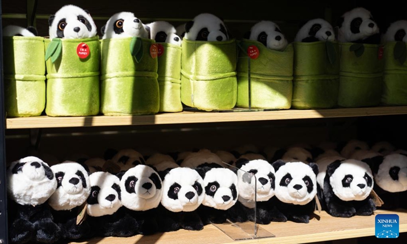 Souvenirs themed with giant pandas are seen at Smithsonian's National Zoo in Washington, D.C., the United States, on May 29, 2024. The National Zoo in Washington, D.C., announced Wednesday it will receive two giant panda cubs, one male and one female, from China by the end of the year.(Photo: Xinhua)