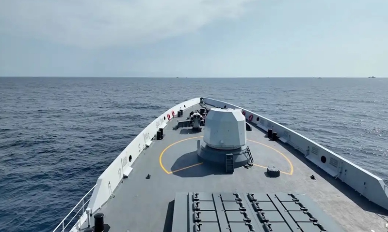 The Xuchang, a Type 054A frigate in the Chinese People's Liberation Army Navy's 46th escort task force, completes a Nigerian multilateral joint exercise on June 1, 2024. Photo: Screenshot from China Central Television