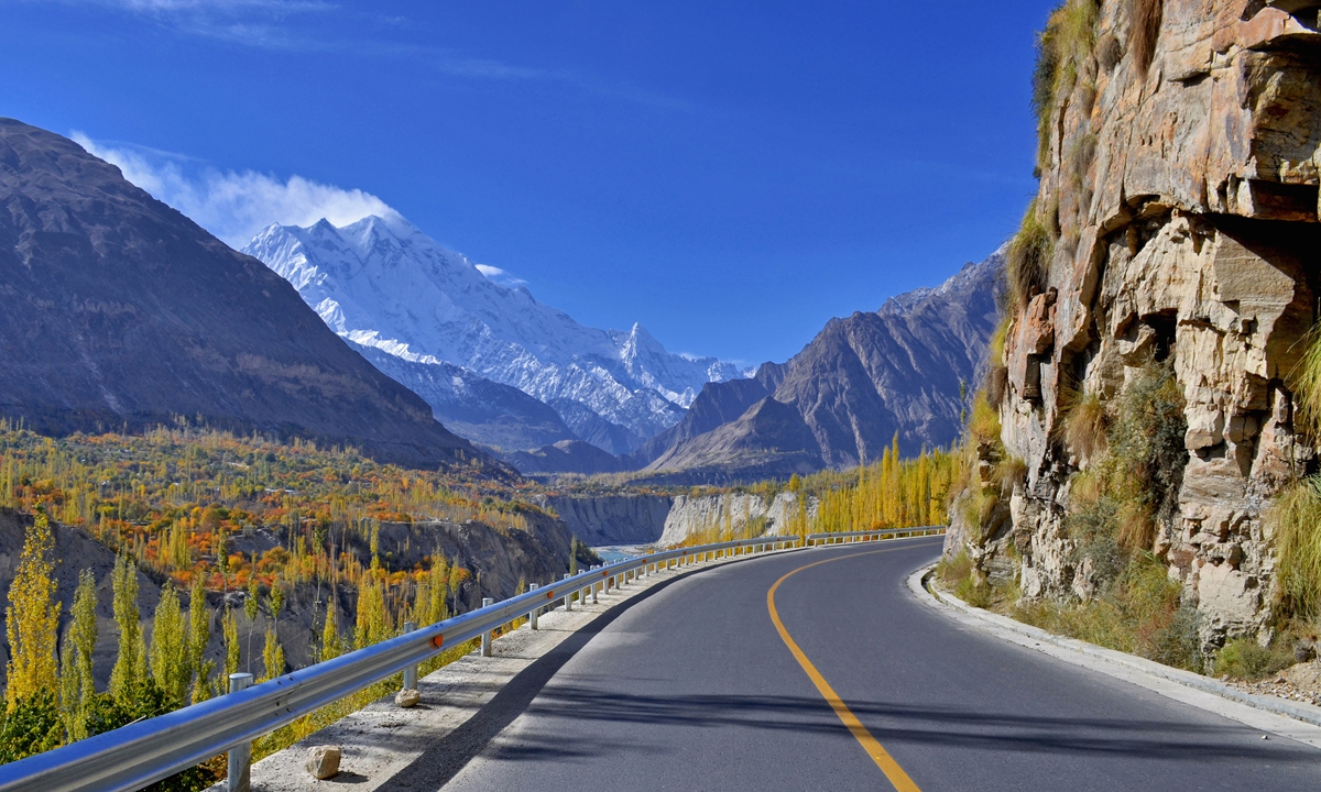 A view of the Karakoram Highway, the land route linking Pakistan with China Photo: VCG