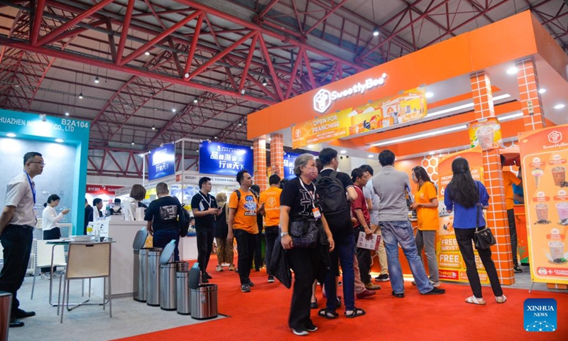 People visit the China Trade Fair Indonesia 2024 at the Jakarta International Expo in Jakarta, Indonesia, on June 4, 2024. The Seventh China Trade Fair Indonesia 2024 commenced at the Jakarta International Expo on Tuesday, attracting nearly 1,000 companies from 19 Chinese provinces and cities, including Zhejiang, Jiangsu, Guangdong, Shandong, and the Hong Kong Special Administrative Region, along with local Indonesian businesses.(Photo: Xinhua)