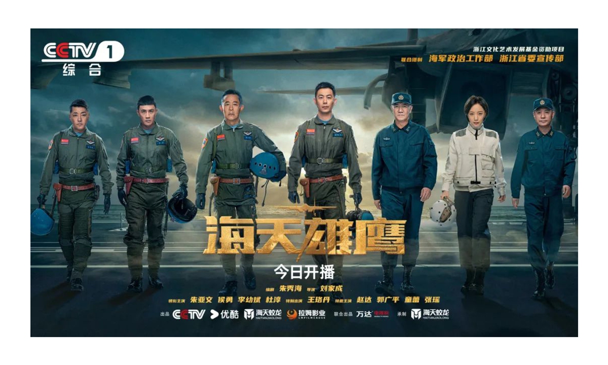 Poster for military TV drama Hai Tian Xiong Ying, or The Eagle over the Sea Photo: CCTV-1 