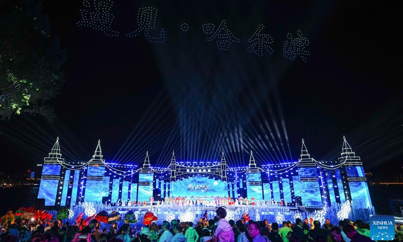 The live-action performance Encounter Harbin is staged at Sun Island scenic spot in Harbin, northeast China's Heilongjiang Province, June 10, 2024. (Photo: Xinhua)