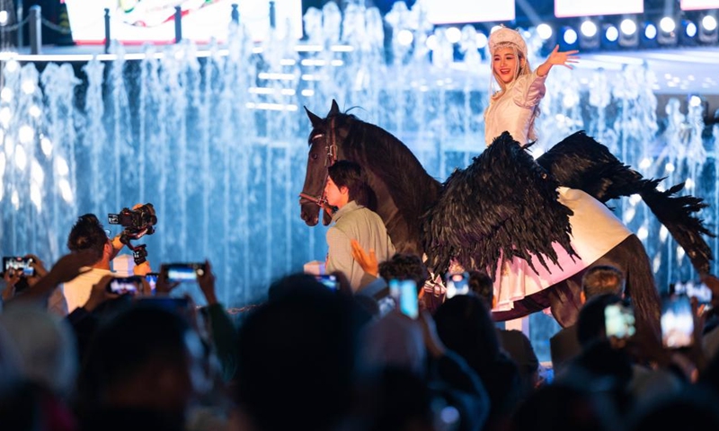 The live-action performance Encounter Harbin is staged at Sun Island scenic spot in Harbin, northeast China's Heilongjiang Province, June 10, 2024. (Photo: Xinhua)