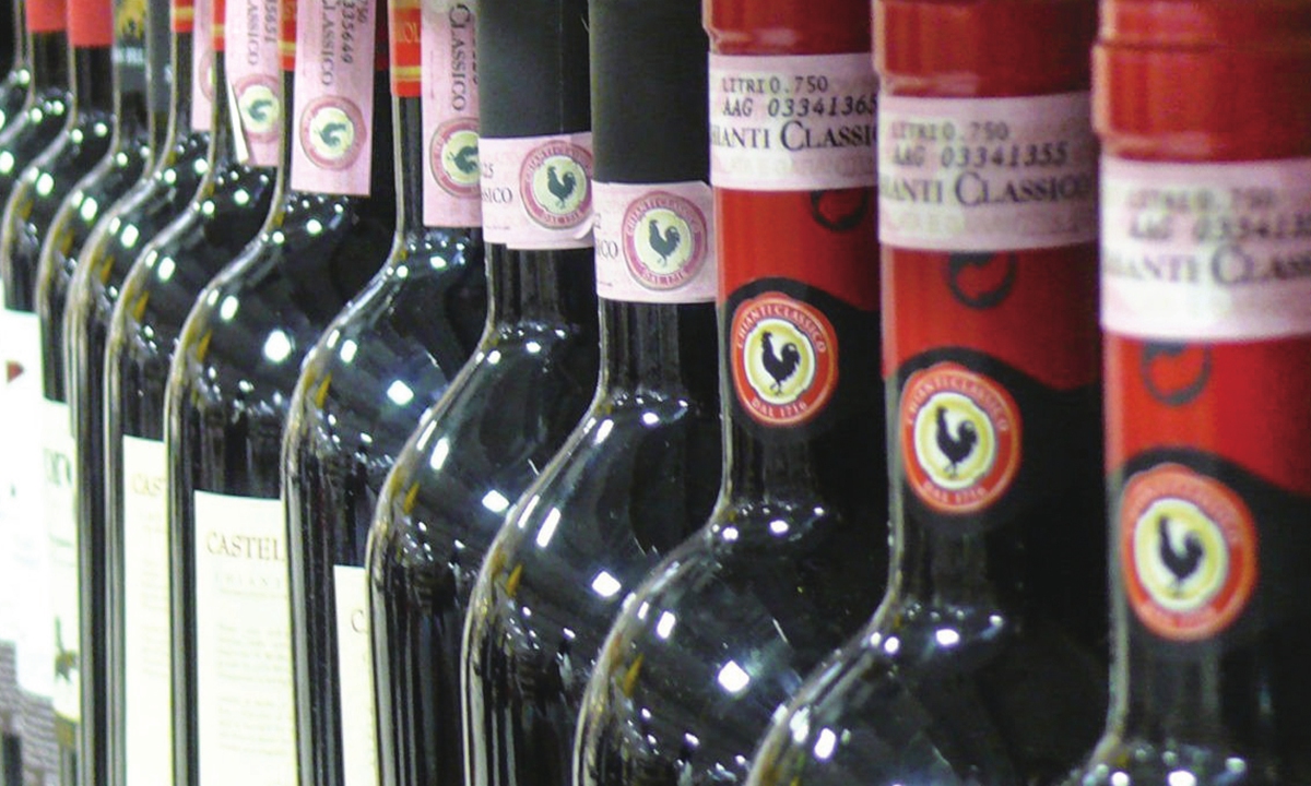 wine bottles of Classic Chianti