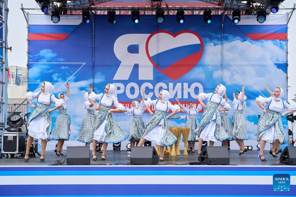 Children perform during a celebration of the Russia Day in Vladivostok, Russia, June 12, 2024. Russia Day marks the date when the First Congress of People's Deputies of the Russian Federation adopted the Declaration of Russia's National Sovereignty in 1990.(Photo: Xinhua)