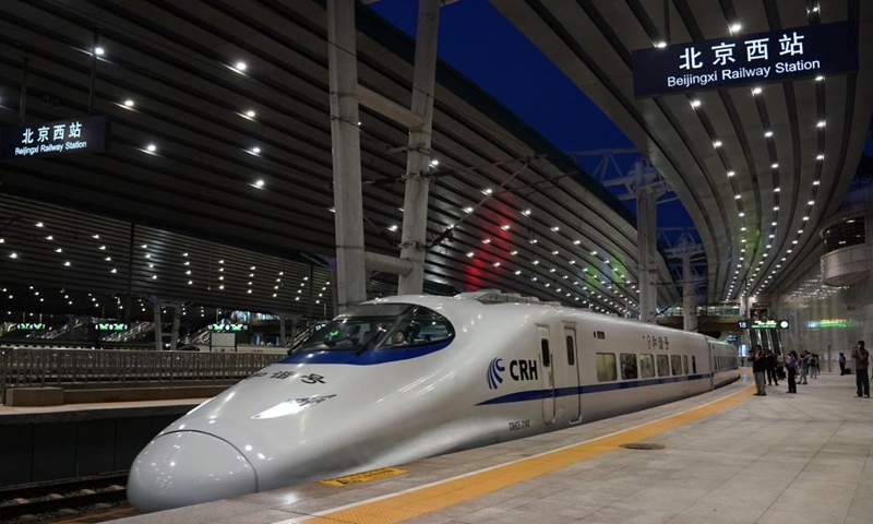 The high-speed sleeper train D909 bound for Hong Kong's West Kowloon Station departs from Beijing West Railway Station in Beijing, capital of China, June 15, 2024.The high-speed sleeper train D909 bound for Hong Kong's West Kowloon Station departs from Beijing West Railway Station in Beijing, capital of China, June 15, 2024. (Photo: Xinhua)