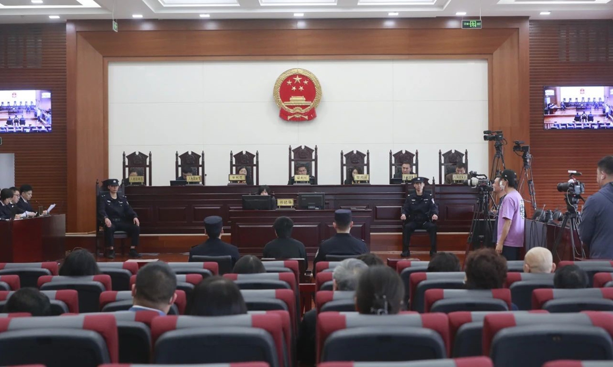 Bai’s case is heard at Beijing Haidian District People's Court on April 19, 2024. Photo: Beijing Haidian District People's Court