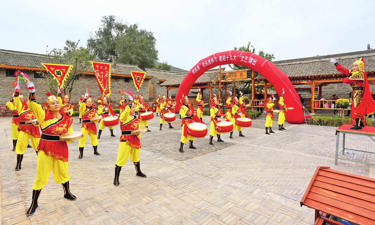 Villagers from Songjiagou perform for a traditional folklore event. Photo: Courtesy of China Rural Revitalization magazine