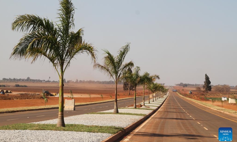 This photo taken on July 20, 2024 shows a newly constructed road on the outskirts of Zimbabwe's capital Harare. Zimbabwe is upgrading roads in and around Harare ahead of an August summit of the Southern African Development Community (SADC) in the capital city. (Photo by Tafara Mugwara/Xinhua)