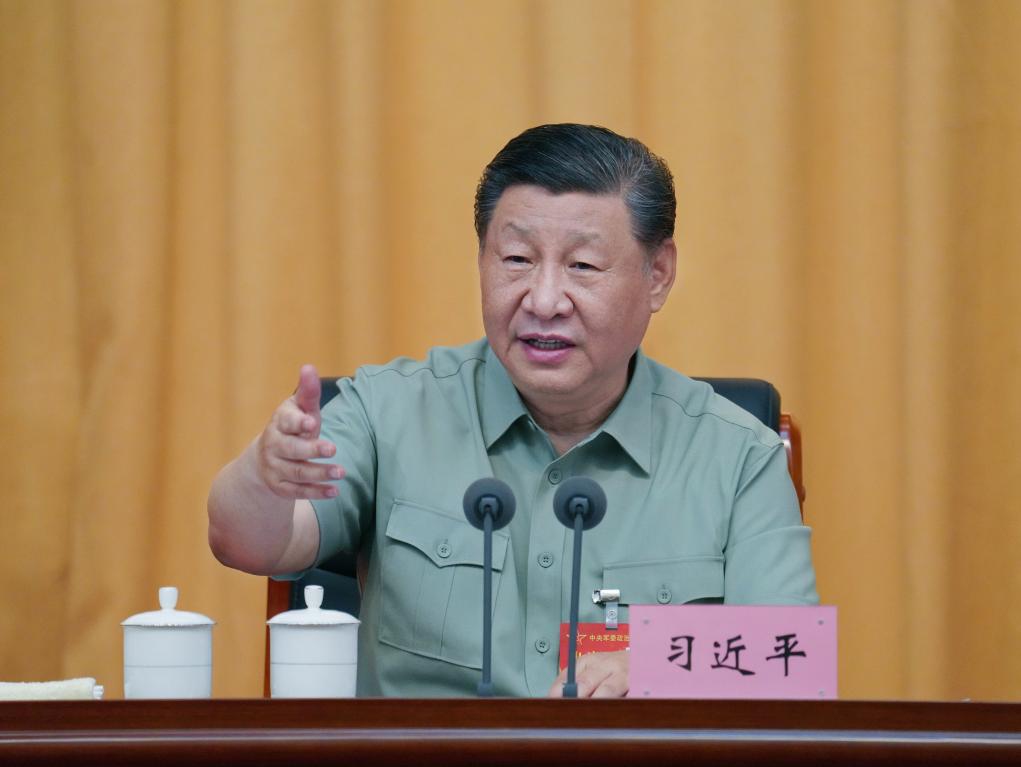 Chinese President Xi Jinping,<strong></strong> also general secretary of the Communist Party of China Central Committee and chairman of the Central Military Commission (CMC), delivers an important speech at the CMC Political Work Conference in Yan'an, northwest China's Shaanxi Province, June 17, 2024. The CMC Political Work Conference was held from Monday to Wednesday in Yan'an, an old revolutionary base in northwest China's Shaanxi Province. Xi attended the conference and delivered an important speech.(Photo: Xinhua)