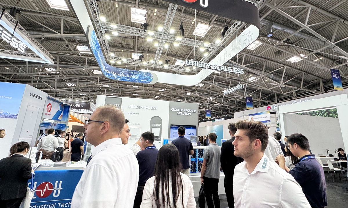 The booth of Shenzhen CLOU Electronics at ees Europe 2024 held in Munich, Germany on June 19, 2024 Photo: Courtesy of Shenzhen CLOU Electronics