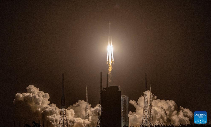 A modified version of the Long March-7 carrier rocket carrying the Zhongxing-3A satellite blasts off from the Wenchang Space Launch Site on the coast of southern island province of Hainan, June 29, 2024. 