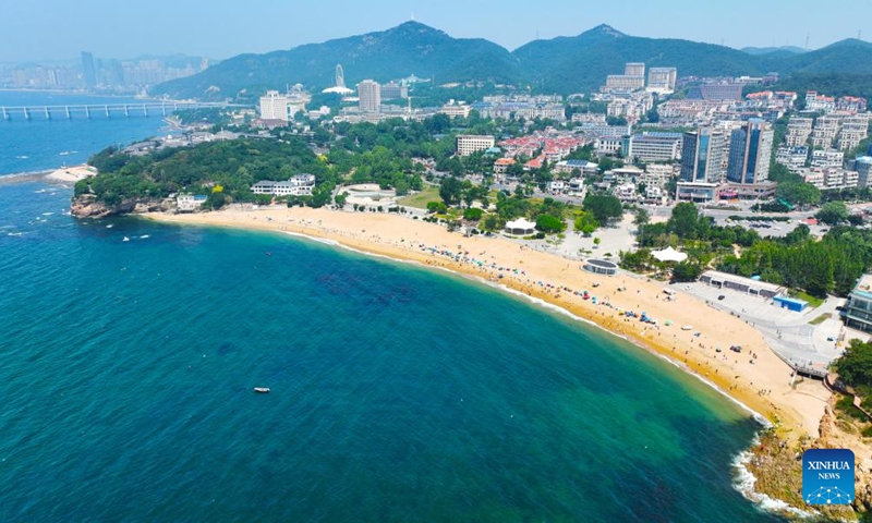 An aerial drone photo taken on June 17, 2024 shows the Fujiazhuang beach in Dalian, northeast China's Liaoning Province. The 2024 Summer Davos meeting will be held from June 25 to 27 in northeast China's coastal city of Dalian, according to the city's coordination office for Summer Davos.

Also known as the 15th World Economic Forum Annual Meeting of the New Champions, this year's forum will feature the theme Next Frontiers for Growth. (Photo: Xinhua)
