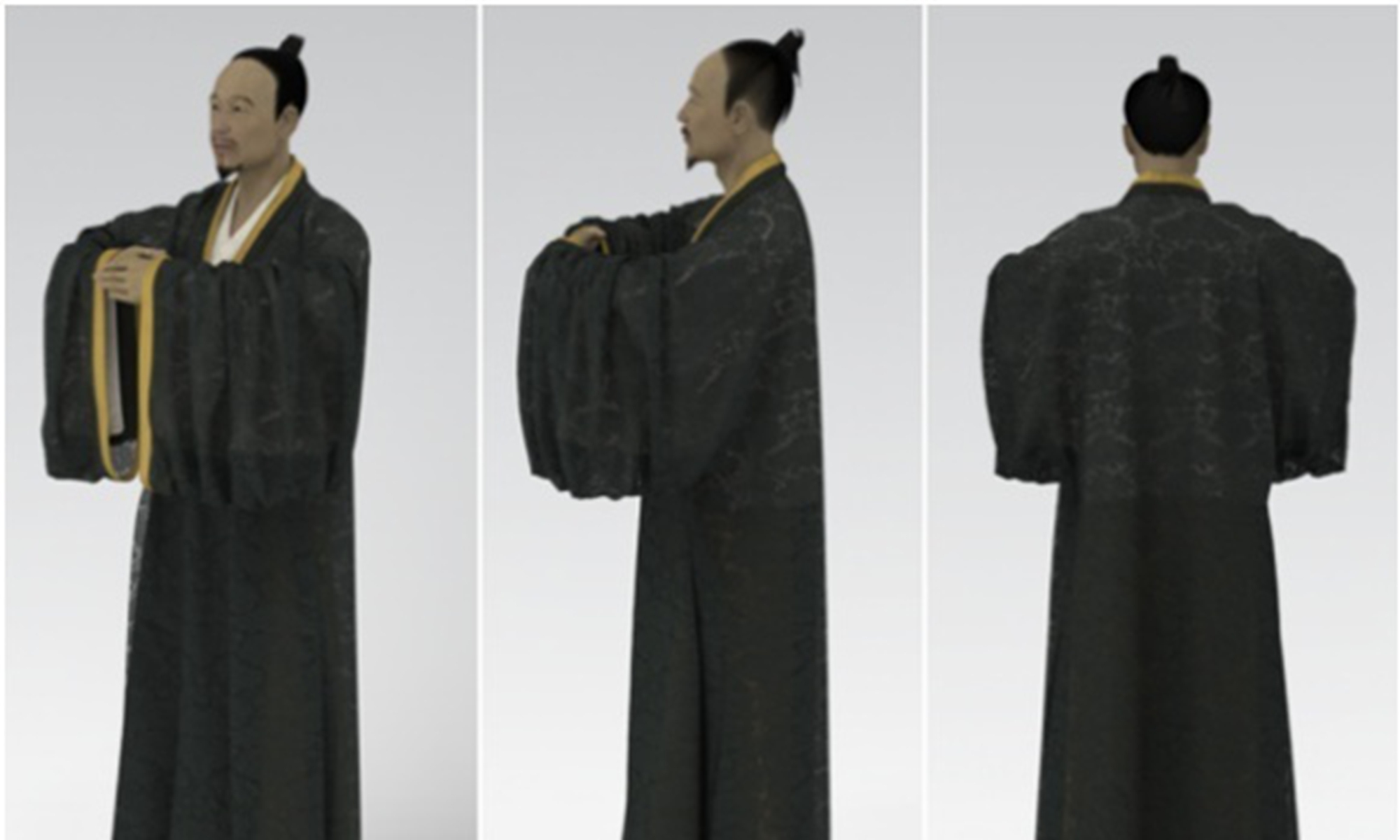 Restored cross-collared lotus-patterned glossed gauze robe from South Song Dynasty (960-1127) Photo: Courtesy of the School of International Education under Zhejiang Sci-Tech University