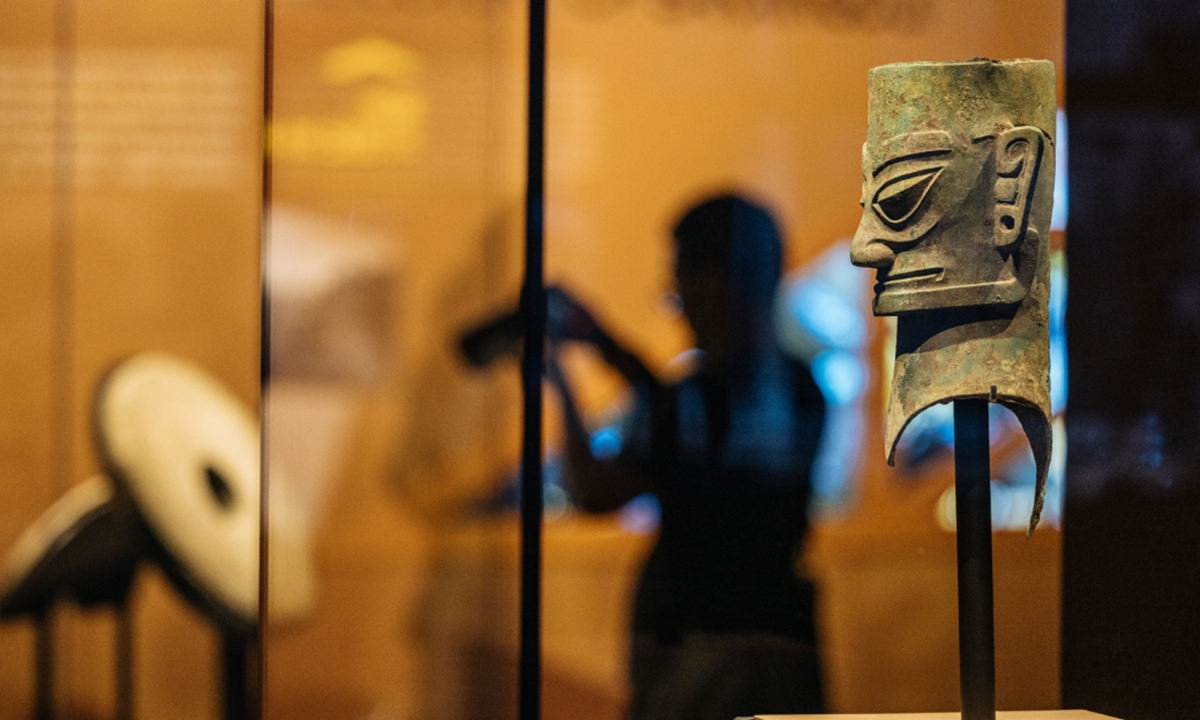 Visitors explore the Unveiling San-xingdui of Ancient Shu Civilization exhibition at the Grand Canal Museum of Beijing on June 27, 2024. Photo: Li Hao/GT