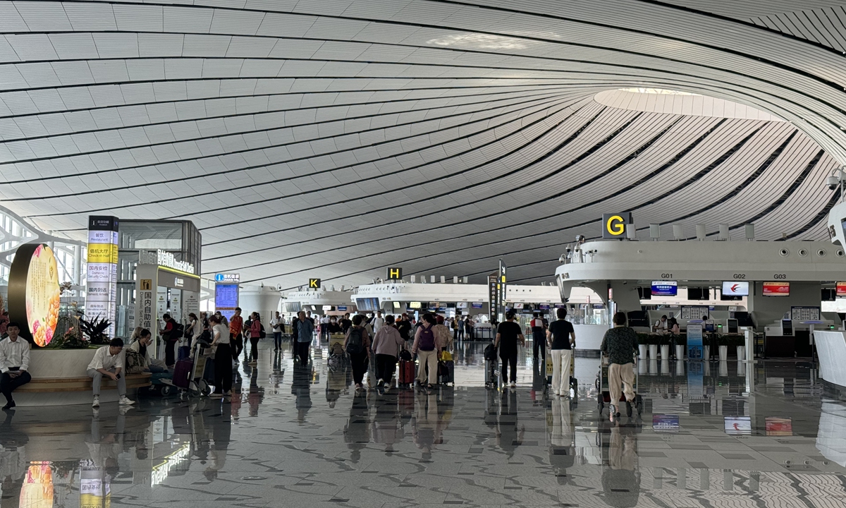 Travelers at the Beijing Daxing International Airport on June 26, 2024 Photo: Tu Lei/GT