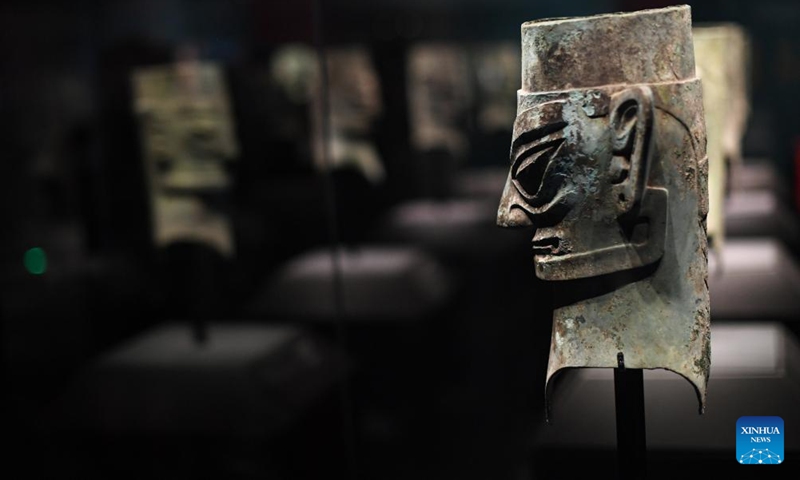 This photo taken on June 27, 2024 shows a bronze exhibit during an exhibition named Unveiling Sanxingdui and Jinsha of Ancient Shu Civilization at the Grand Canal Museum of Beijing, in Beijing, capital of China. With a total of 265 pieces of relics featuring ancient Shu civilization, the exhibition kicked off here on Thursday and will last until Oct. 10. (Photo: Xinhua)