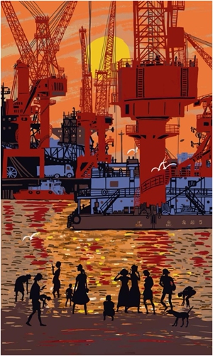 Zhang Gaojun’s paper-cut painting “Great Port in The East” Photo: Courtesy of Zhang Gaojun