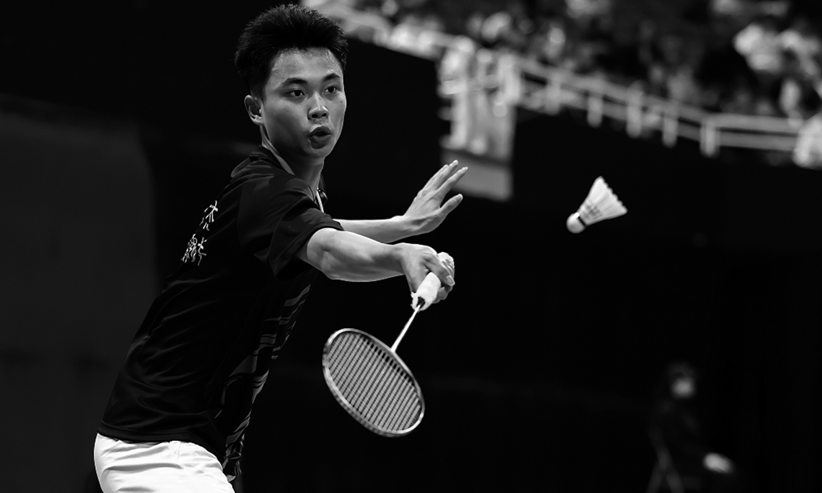 Badminton athlete Zhang Zhijie plays in a match in Nanchang, East China's Jiangxi Province,on March 28, 2024. Photo: VCG