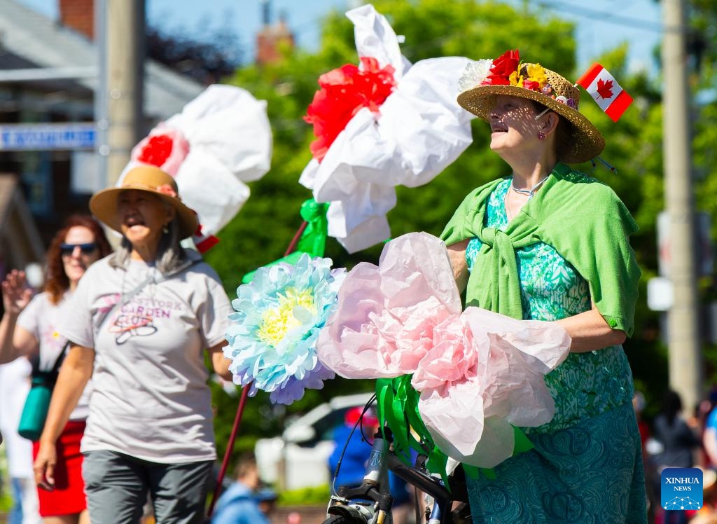 People participate in the 2024 Canada Day Parade in Toronto, Canada, on July 1, 2024. (Photo: Xinhua)