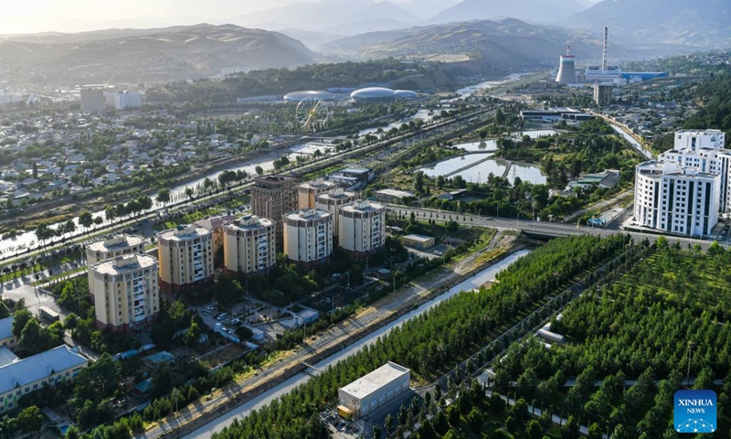 This photo taken on June 26, 2024 shows a view of Dushanbe, Tajikistan. Tajikistan is located in the southeast of Central Asia, with a mountainous area exceeding 90% of its total area. Dushanbe is the capital of Tajikistan and the economic and cultural center.(Photo: Xinhua)