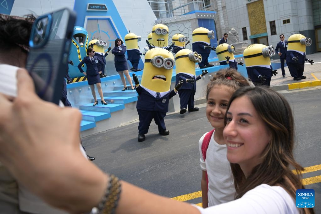 Celebration activities for the upcoming screening of the animation movie Despicable Me 4 are held at the Universal Studios Singapore, in Singapore, on July 2, 2024. (Photo: Xinhua)