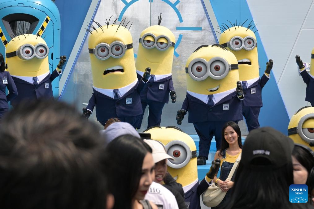 Celebration activities for the upcoming screening of the animation movie Despicable Me 4 are held at the Universal Studios Singapore, in Singapore, on July 2, 2024. (Photo: Xinhua)