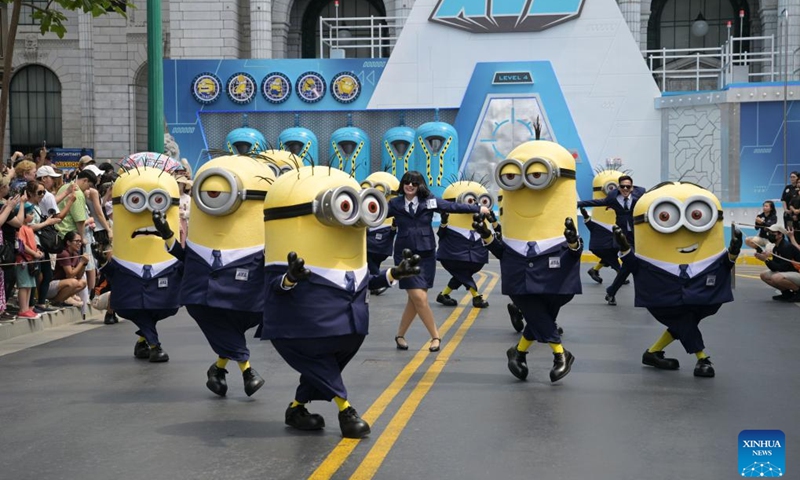 Celebration activities for the upcoming screening of the animation movie Despicable Me 4 are held at the Universal Studios Singapore, in Singapore, on July 2, 2024. (Photo: Xinhua)