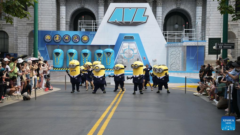 Celebration activities for the upcoming screening of the animation movie Despicable Me 4 are held at the Universal Studios Singapore, in Singapore, on July 2, 2024. (Photo: Xinhua)