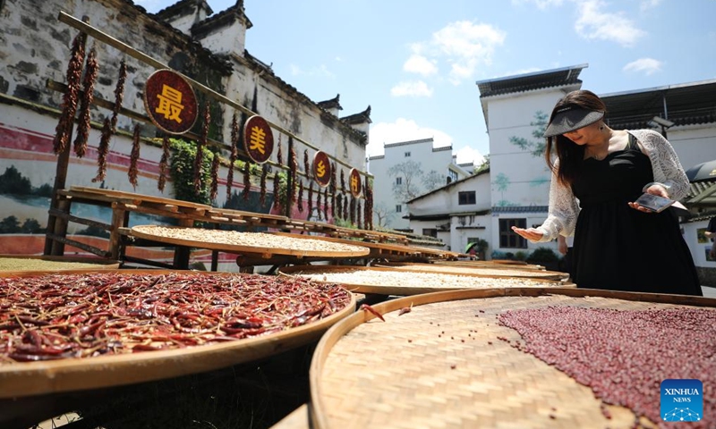 A tourist visits Shimen Village of Wuyuan County, east China's Jiangxi Province, July 3, 2024. In recent years, Wuyuan County has been making efforts to promote rural tourism by exploring and utilizing its unique natural resources and traditional culture. Photo: Xinhua