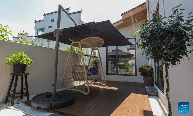 This photo taken on July 3, 2024 shows an interior view of a homestay at Shimen Village of Wuyuan County, east China's Jiangxi Province. In recent years, Wuyuan County has been making efforts to promote rural tourism by exploring and utilizing its unique natural resources and traditional culture. Photo: Xinhua