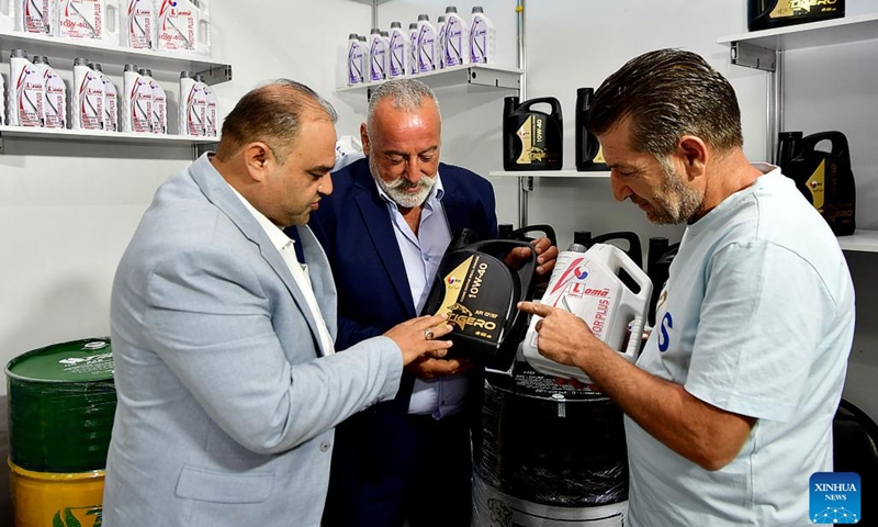 People attend the SyrPetro 2024, an international petroleum and mineral resources exhibition, in Damascus, Syria, on July 8, 2024. (Photo: Xinhua)