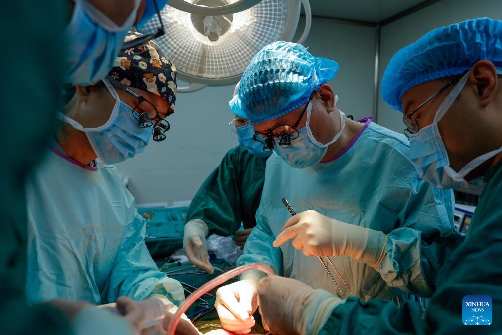 Experts perform a surgery on a patient with liver disease at a hospital in Kangding City of Garze Tibetan Autonomous Prefecture, southwest China's Sichuan Province, July 8, 2024. A week-long public welfare healthcare campaign kicked off here on Monday. More than 800 volunteers from 160 medical institutions in Beijing, Tianjin, Shanghai, Guangdong, among others, will provide healthcare services in 18 cities and counties of Garze Prefecture. (Photo: Xinhua)