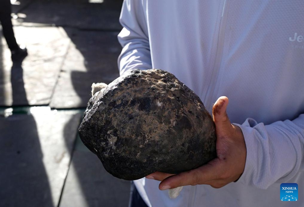 This photo taken on June 26, 2024 shows a deep-sea mineral sample collected by the deep-sea heavy-duty mining vehicle Pioneer II. China's deep-sea heavy-duty mining vehicle has completed a sea trial at a depth exceeding 4,000 meters, marking a significant breakthrough in the country's deep-sea mineral resource development technology. (Photo: Xinhua)