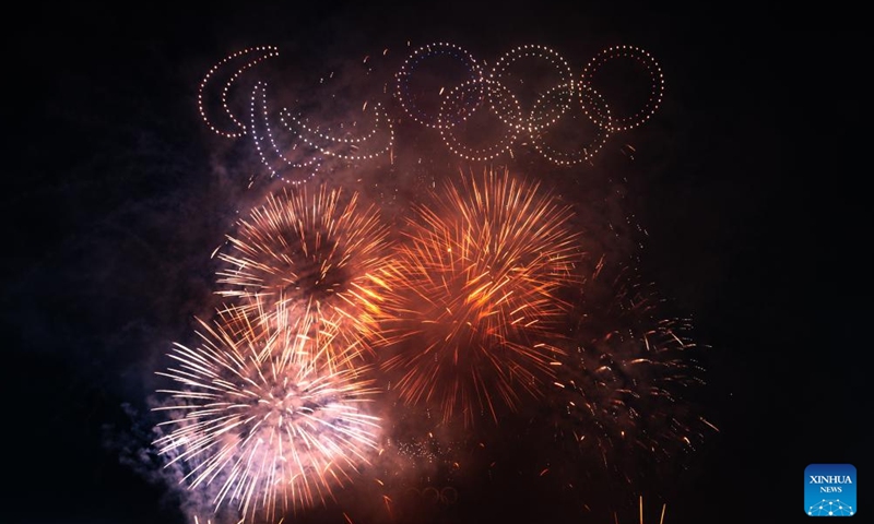 Fireworks explode near the Eiffel Tower during the Bastille Day celebrations in Paris, France, July 14, 2024. France held the celebrations of the French National Day, or Bastille Day, on Sunday. (Xinhua/Xu Chang)