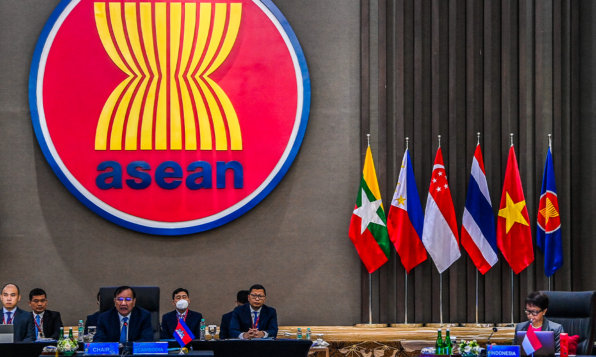 Officials of ASEAN member countries attend the Special ASEAN Foreign Ministers' Meeting in Jakarta, Indonesia on October 27, 2022. Photo: AFP