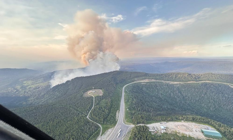 An aerial drone photo provided by BC Wildfire Service shows a wildfire at Steamboat Mountain, the northeast part of British Columbia, Canada, on July 17, 2024.

As of Sunday afternoon, there were over 300 active wildfires in the province of British Columbia, according to BC Wildfire Service. (BC Wildfire Service/Handout via Xinhua)