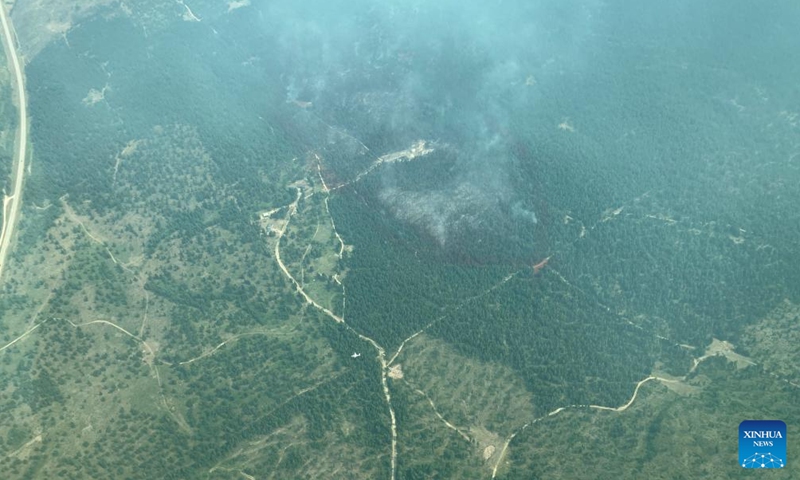 An aerial drone photo provided by BC Wildfire Service shows a wildfire near Island Pond, the southeast part of British Columbia, Canada, on July 21, 2024.

As of Sunday afternoon, there were over 300 active wildfires in the province of British Columbia, according to BC Wildfire Service. (BC Wildfire Service/Handout via Xinhua)