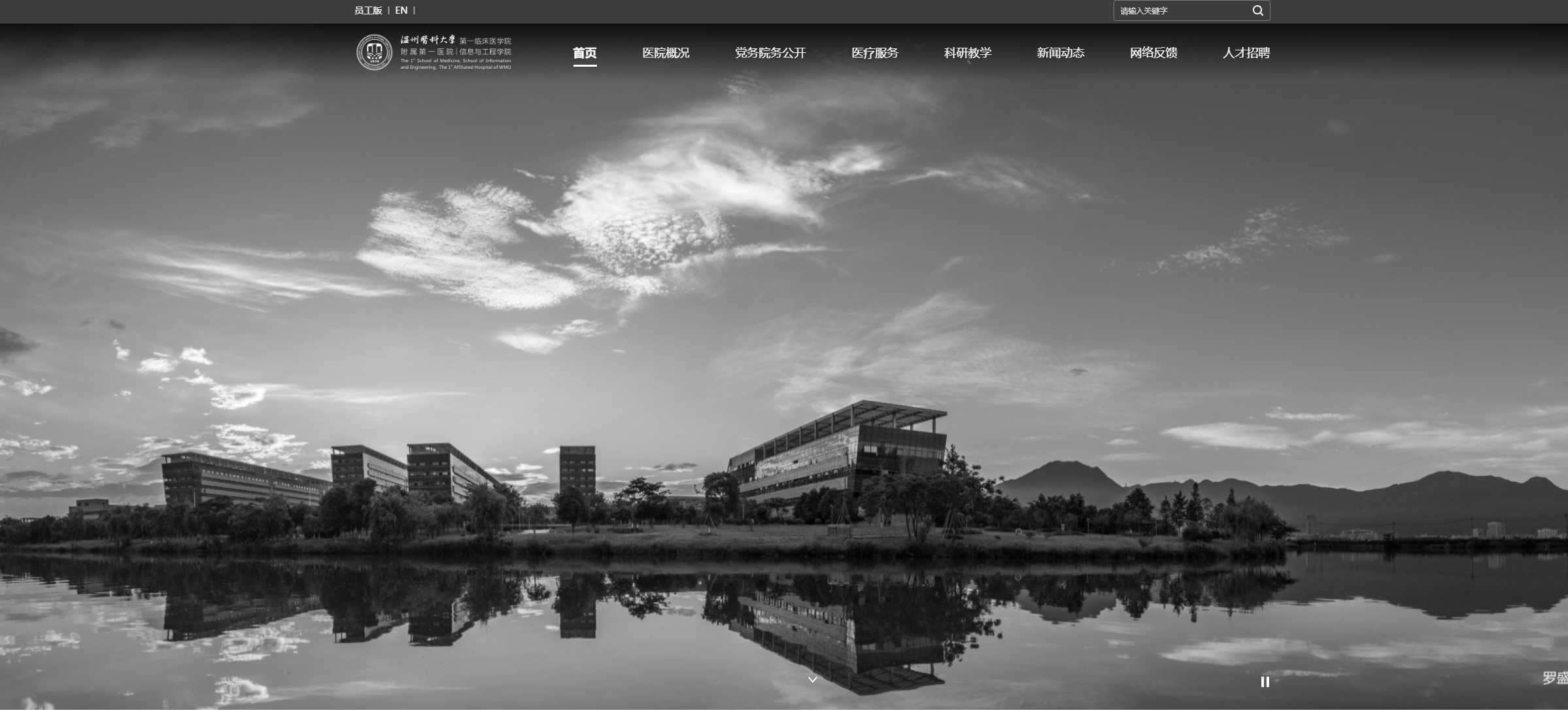 Photo: Screenshot of homepage of the First Affiliated Hospital of Wenzhou Medical University