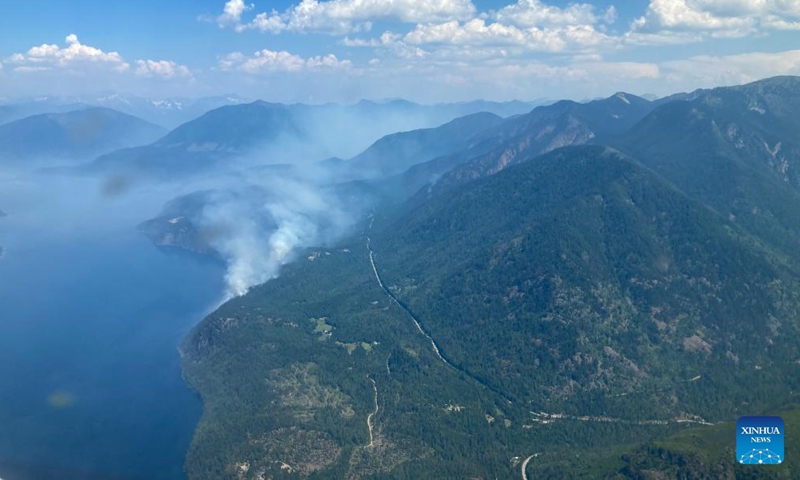 An aerial drone photo provided by BC Wildfire Service shows a wildfire at Aylwin Creek, the southeast part of British Columbia, Canada, on July 19, 2024.

As of Sunday afternoon, there were over 300 active wildfires in the province of British Columbia, according to BC Wildfire Service. (BC Wildfire Service/Handout via Xinhua)