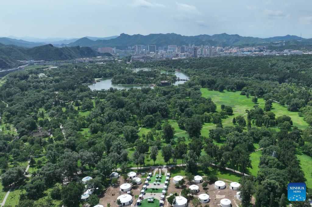 An aerial drone photo taken on July 22, 2024 shows a view of the Imperial Summer Resort in Chengde City, north China's Hebei Province. Chengde, a popular summer tourism destination approximately 230 km north of the Chinese capital Beijing, is an important transportation hub in north China. The city with profound cultural heritage is a place where nomadic culture, farming culture, royal culture and folk culture blend together. (Photo: Xinhua)