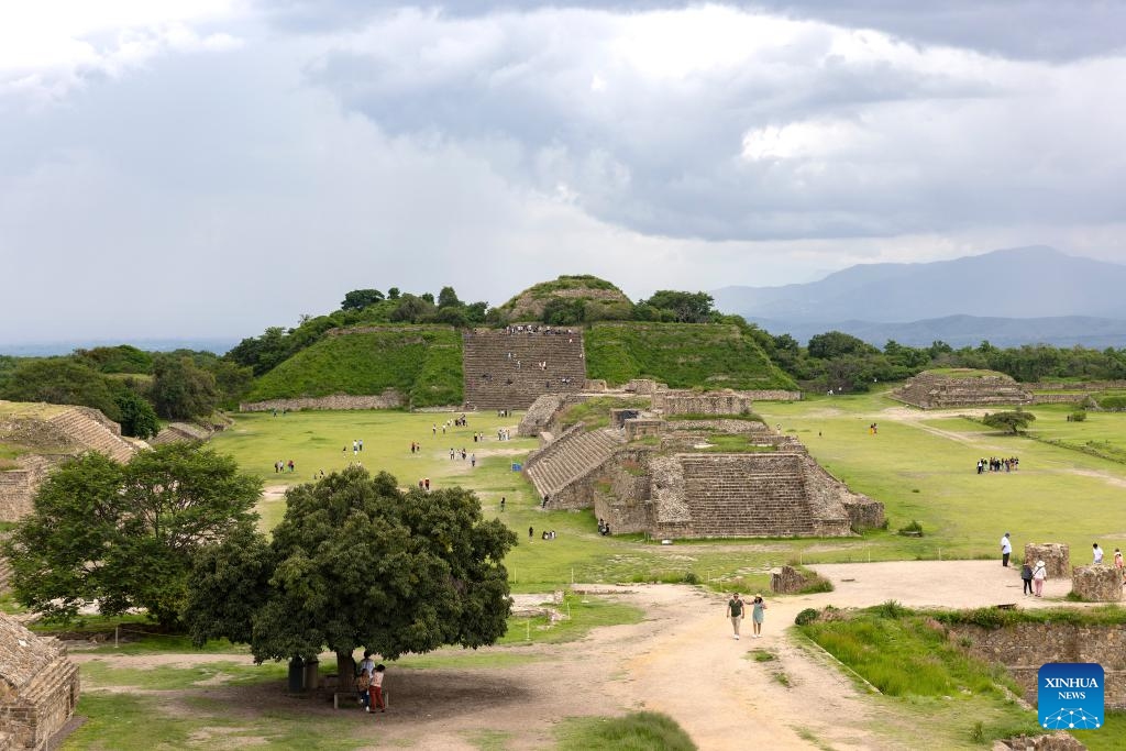 This photo taken on July 21, 2024 shows the remains in Monte Alban, Mexico. Founded around 500 B.C., Monte Alban is a large archaeological site about 10 kilometers away from Oaxaca City. It was listed as a UNESCO World Heritage Site in 1987. (Photo: Xinhua)